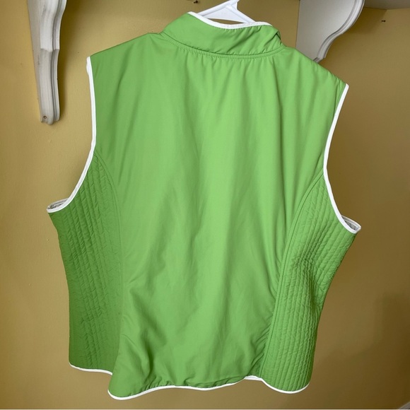 Coldwater Creek Green and White Reversible Sleeveless Vest - Picture 2 of 10